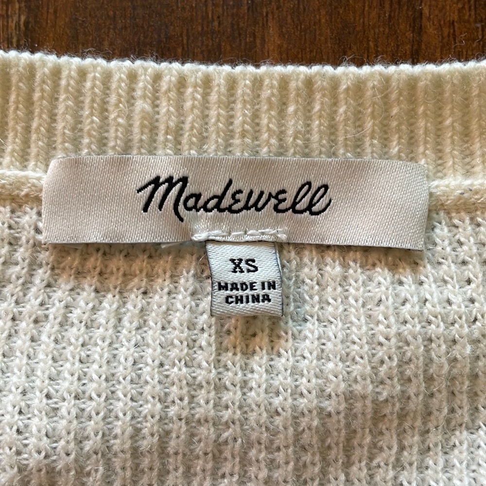 Madewell Alpaca Wool Blend Loose Fit Oversized Sweater Buttons Size XS - Picture 4 of 10